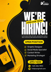 Black Job Hiring A4 Template