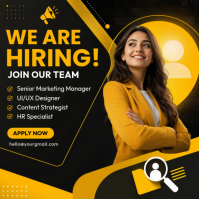 Czarny Job Recruitment Сообщение Instagram Template
