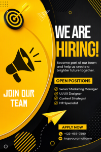 Black Job Recruitment Póster Template