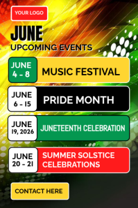 Black Modern & Minimal June Events Pinterest Graphic Ihluzo le-Pinterest template