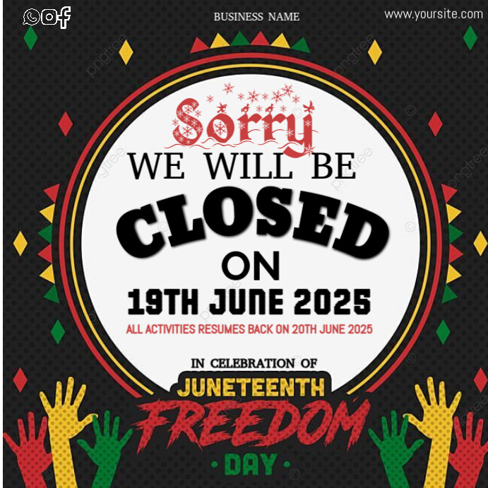 Black Modern & Minimal Juneteenth Announcement  Instagram Post template