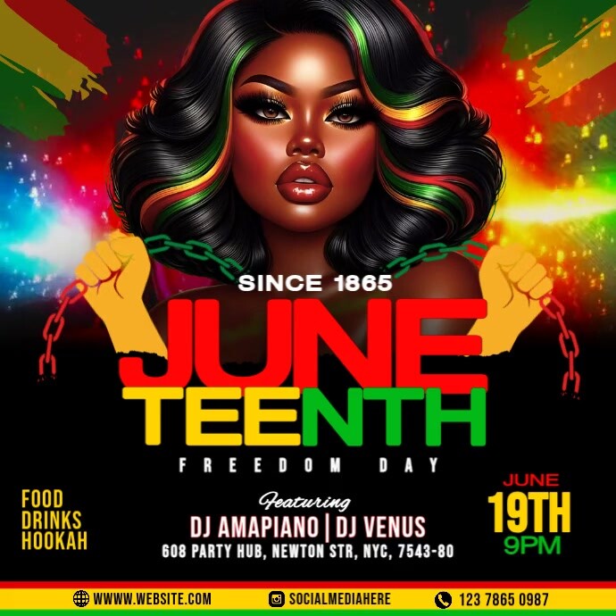 Juneteenth Post Design Copy of Black Modern & Minimal Juneteenth Freedom Day Party Instagram ...