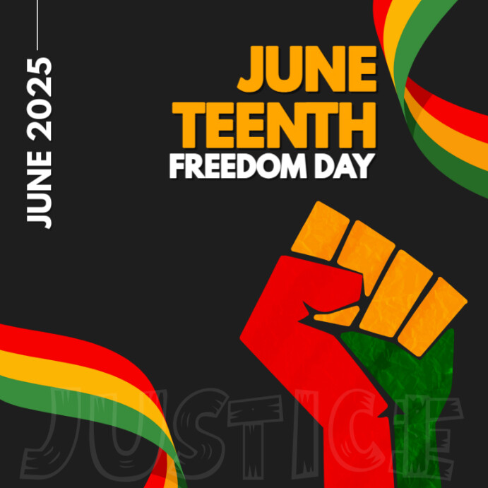 Black Modern & Minimal Juneteenth Freedom Day Instagram Post Template ...