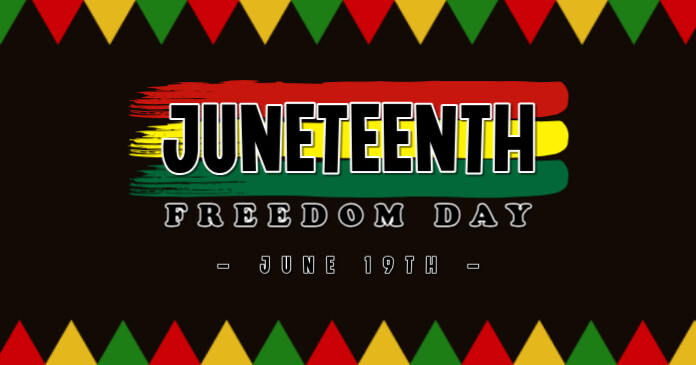 Black Modern & Minimal Juneteenth Gambar Bersama Facebook Isithombe Esabiwe ku-Facebook template