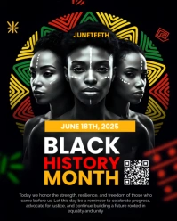 Black Modern & Minimal Juneteenth  Instagram Portrait template
