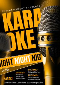 Noir Karaoke Night A4 Template
