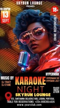 Black Modern & Minimal Karaoke Night  Instagram Story template