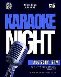 Black Modern & Minimal Karaoke Night Instagram Portrait template