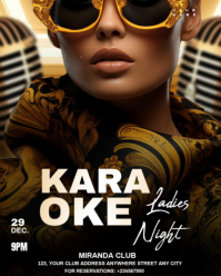 Black Karaoke Night Instagram Portrait Template