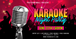 Noir Karaoke Night Obraz udostępniany na Facebooku Template