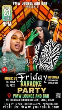 Black Modern & Minimal Karaoke Night Party Instagram Story template