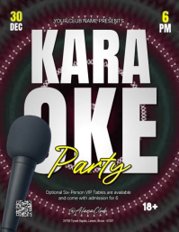 Black Modern & Minimal Karaoke Party Flyer (us Letter) template