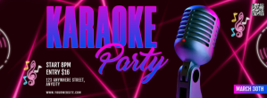 Black Modern & Minimal Karaoke Party Foto Sampul Facebook Facebook-Cover template