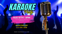Black Modern & Minimal Karaoke Party Pos Twitter template