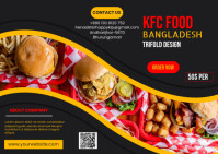 Black Modern & Minimal Kfc Food Postcard template