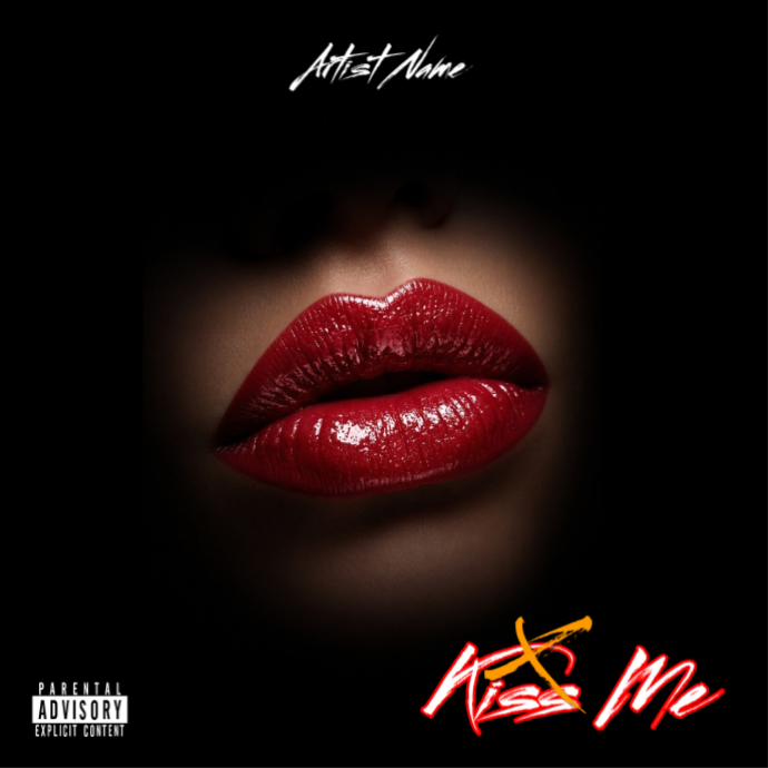 Black Modern & Minimal Kiss Me Album Cover Album Cover Template ...