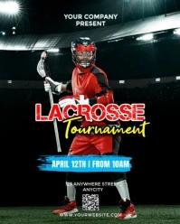 Black Modern & Minimal Lacrosse Tournament Instagram Portrait template