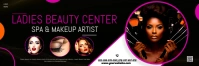 Black Modern & Minimal Ladies Beauty Salon Ans Spa Banner 2' × 6' template
