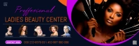 Black Modern & Minimal Ladies Beauty Salon Banner 2' × 6' template