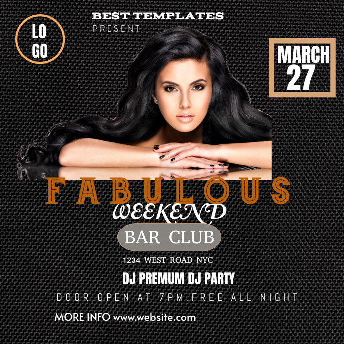 Copy of Black Modern & Minimal Ladies Night Party Ins | PosterMyWall
