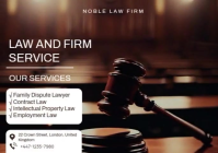 Black Modern & Minimal Law Firm Flyer Design  Postcard template