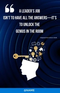 Black Modern & Minimal Leadership Quote Tabloid Tabloide template