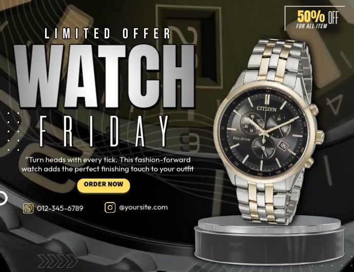 Copy of Black Modern & Minimal Limited Watch Offer Flyer (us Letter ...