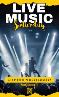 Black Modern & Minimal Live Music Legal As template