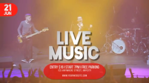 Black Modern & Minimal Live Music Pos Twitter template