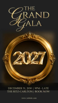 Black New Year's Eve Gala Historia de Instagram Template