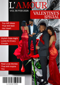 Black Modern & Minimal Magazine Cover A5 template