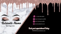 Black Modern & Minimal Makeup Business Business Card Besigheidskaart template