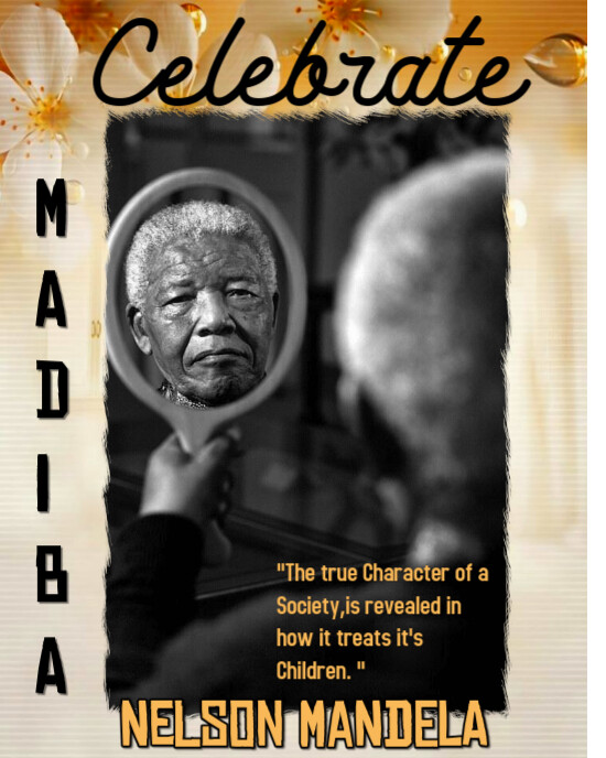 Black Modern & Minimal Mandela Day  Instagram Portrait template