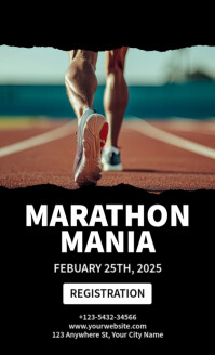 Black Modern & Minimal Marathon Mania Us Legal template