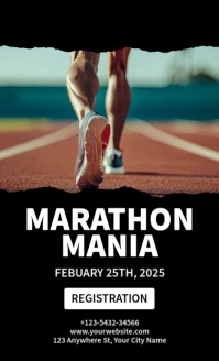 Black Modern & Minimal Marathon Mania Us Legal template