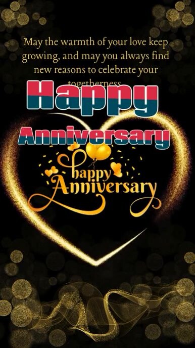 Black Modern & Minimal Marriage Anniversary Celebration Instagram Reel template
