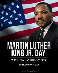 Black Modern & Minimal Martin Luther King Jr Day  Instagram Portrait template