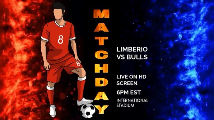 Black Modern & Minimal Match Day Highlight Digital Display (16:9) template