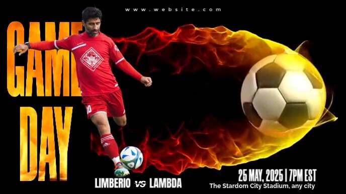 Black Modern & Minimal Match Day Mobile Video Soccer Match Day Promo Digital Display (16:9) template