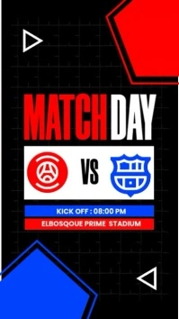 Black Modern & Minimal Matchday Instagram Story Instagram-Story template