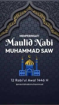 Black Modern & Minimal Maulid Nabi Tampilan D template