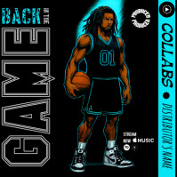 Black Modern & Minimal Maximalist Light Blue Song Album Cover template