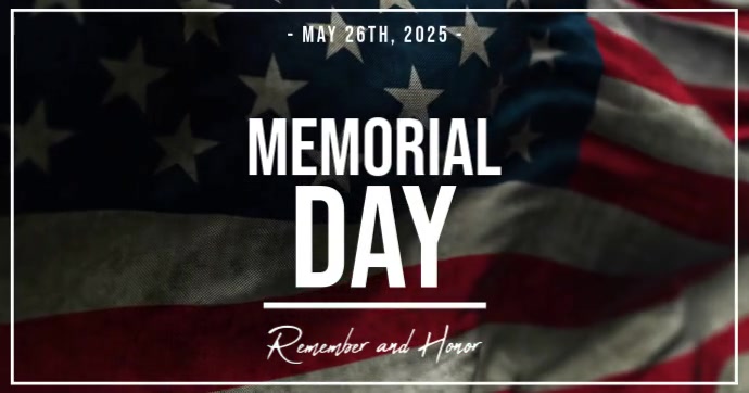 Black Modern & Minimal Memorial Day Gambar Bersama Facebook Isithombe Esabiwe ku-Facebook template