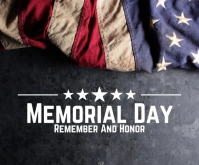 Black Modern & Minimal Memorial Day  Medium Rectangle Mittelgroßes Rechteck template