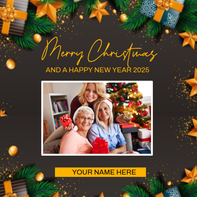 Black Modern & Minimal Merry Christmas Wishes And Happy New Year ...