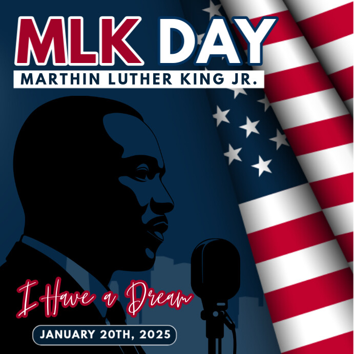 Black Modern & Minimal Mlk Day Pos Instagram Template | PosterMyWall