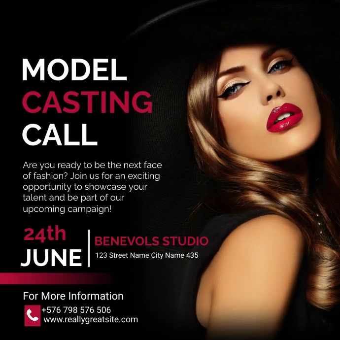 Black Modern & Minimal Model Instagram Post Template | PosterMyWall