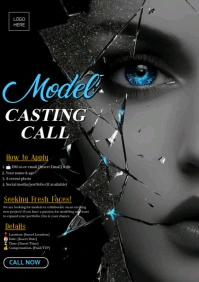 Black Modern & Minimal Model Poster Design Template A1