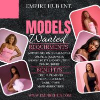Black Modern & Minimal Model Recruitment Instagram Post template