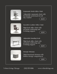 Czarny Modern Workplace Furniture 传单(美国信函) Template - Page 2